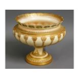 An antique Royal Worcester blush ivory footed bowl