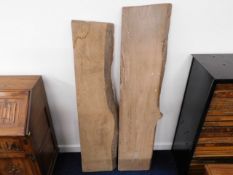 Two elm planks, largest approx. 56.5in x 12in