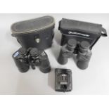 Three pairs of binoculars including Prakita