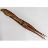 A Fijian cannibal fork, 18in long