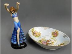 An early 20thC. art deco continental porcelain dan