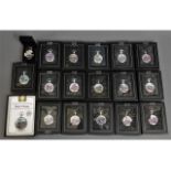 Sixteen boxed silver plated steam train related po