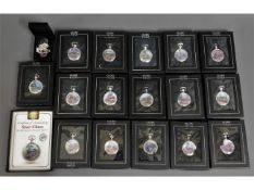 Sixteen boxed silver plated steam train related po