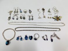A selection of silver & white metal fashion jewell