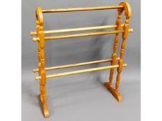 A pine towel rail, 31in high x 25in wide