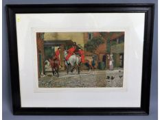 A framed Cecil Aldin hunting scene print, image si