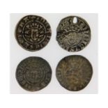 Four medieval silver coins, John the Blind (Luxemb
