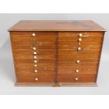 A 19thC. mahogany collectors chest with ivory hand