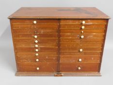 A 19thC. mahogany collectors chest with ivory hand