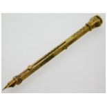 A Sampson Mordan yellow metal pen & pencil, tests