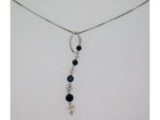 A 14ct white gold necklace & pendant set with appr