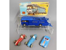 A boxed Corgi Ecurie Ecosse racing car transporter