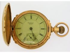 A substantial American 18ct gold Appleton Tracy Co. Waltham gents top wind full hunter pocket watch,