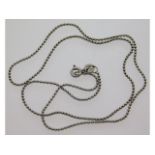 An 18ct gold beaded chain, 17in long, 3.1g