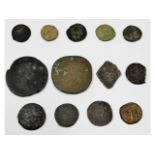 A quantity of 13 Roman coins, condition poor