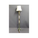 A "shabby chic" Regency style lamp, 61in high to b