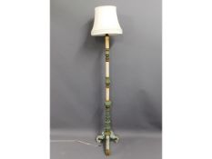 A "shabby chic" Regency style lamp, 61in high to b