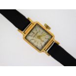 A ladies 18ct gold cased Movado wrist watch, not r