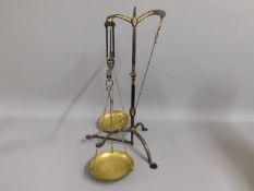 A Victorian set of scales with brass pans, 25.5in