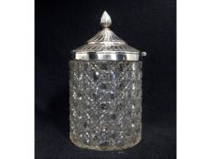 An 1883, Victorian London silver topped cut glass