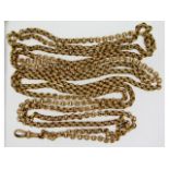 A Victorian 9ct gold ladies muff chain, some fault