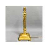 A brass Endon style Corinthian column lamp, 17in t