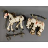 Two vintage ethnic Horse & Elephant puppets, proba