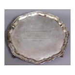 A 1967 Sheffield silver tray by Fattorini & Sons f