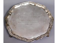 A 1967 Sheffield silver tray by Fattorini & Sons f