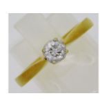 An 18ct gold solitaire ring set with 0.33ct of dia