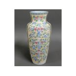 A Victorian enamelled milk glass style vase 9in ta