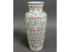 A Victorian enamelled milk glass style vase 9in ta