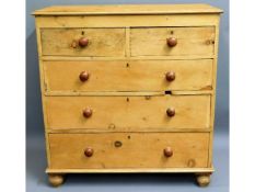 A Victorian pine chest of drawers, 40in high x 36.