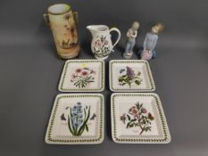 Five pieces of Portmierion pottery twinned with Ll