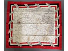 A silk style scarf depicting the map of the German