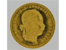 A 23.75ct gold 1915 Austrian proof Ducat, 3.4g