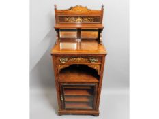 An antique, rosewood music cabinet with inlay, 55.