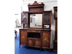 An impressive, antique rosewood etagere cabinet, 9