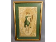 An early 19thC. framed raised silk work picture of