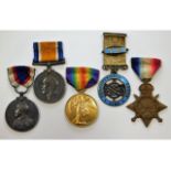 A WW1 medal set won by 183285 P. H. De Horne. A.B.