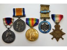 A WW1 medal set won by 183285 P. H. De Horne. A.B.