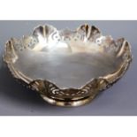 A 1953 Sheffield silver bowl with fretwork decor b