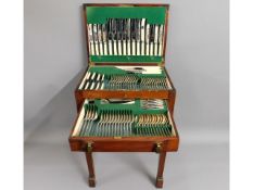 A 1940's mahogany twelve setting canteen of cutler