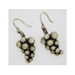 A pair of silver Georg Jensen grape earrings, 28mm