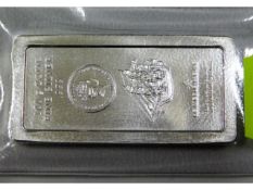 A sealed 100g fine silver ingot