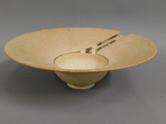 A stylish studio pottery bowl, chip to edge of fre