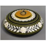 An Indian bone inlaid bowl & cover, 7.25in diamete