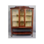 A c.1900 mahogany display cabinet, 66.25in high x