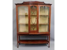 A c.1900 mahogany display cabinet, 66.25in high x