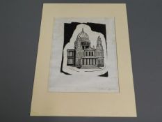 An Edward Bawden screenprint of cathedral, image s